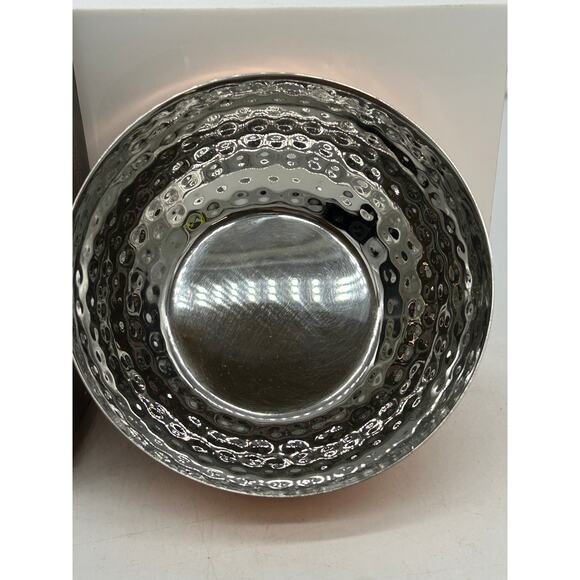 Godinger Copper Hammered Round Stainless Steel 6" Nut Candy Potpourri Bowl Dish - Picture 4 of 8